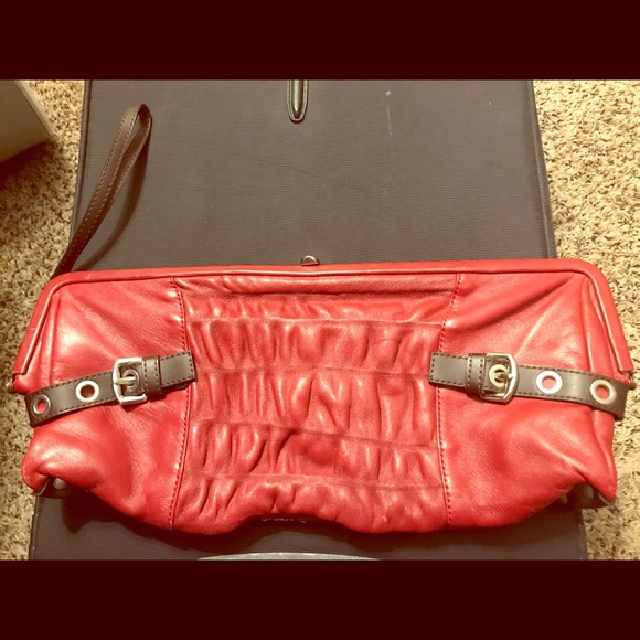 Nuovedive  - Red Leather Clutch (Good Condition) - Picture 1 of 4